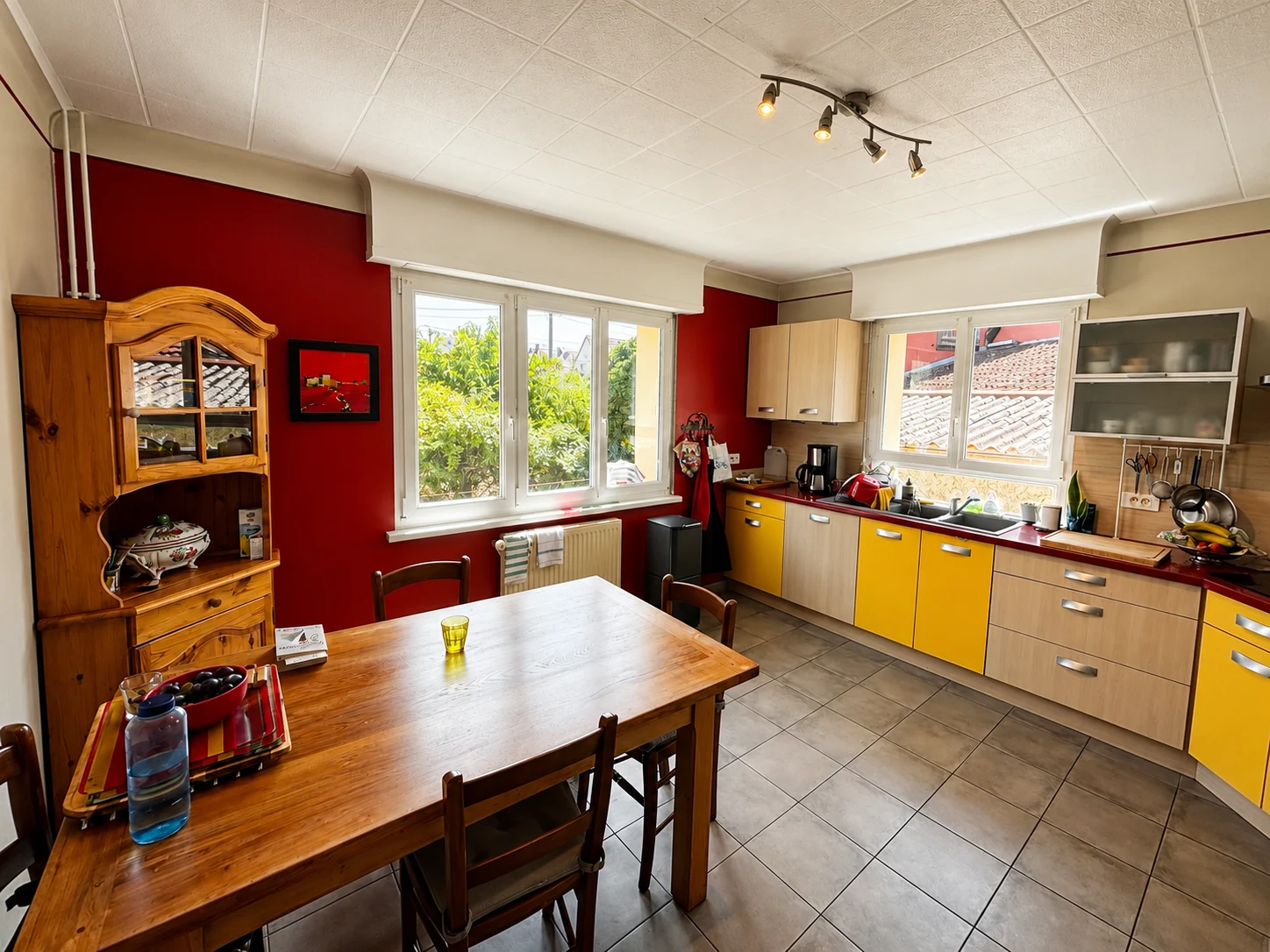 Cuisine et coin repas de la maison vendue à Scherwiller.